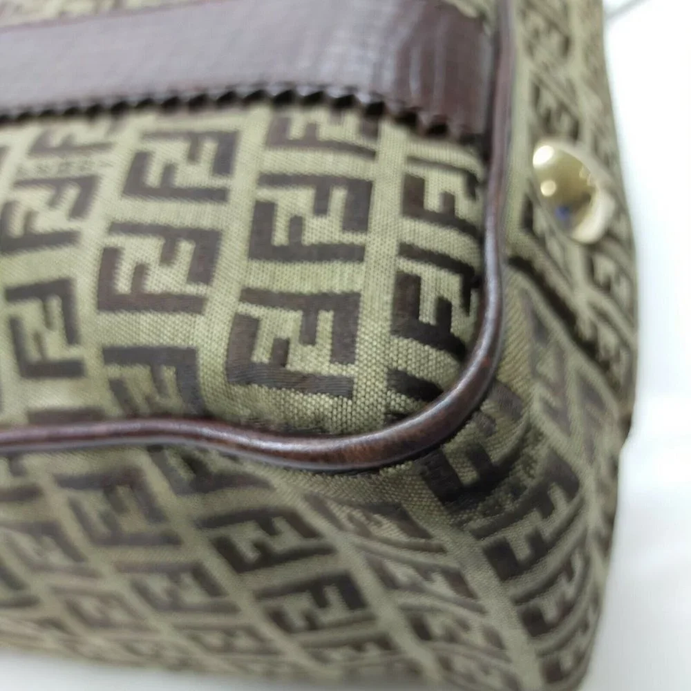 AUTHENTIC Fendi Tote Bag Brown Nylon - Picture 7 of 11
